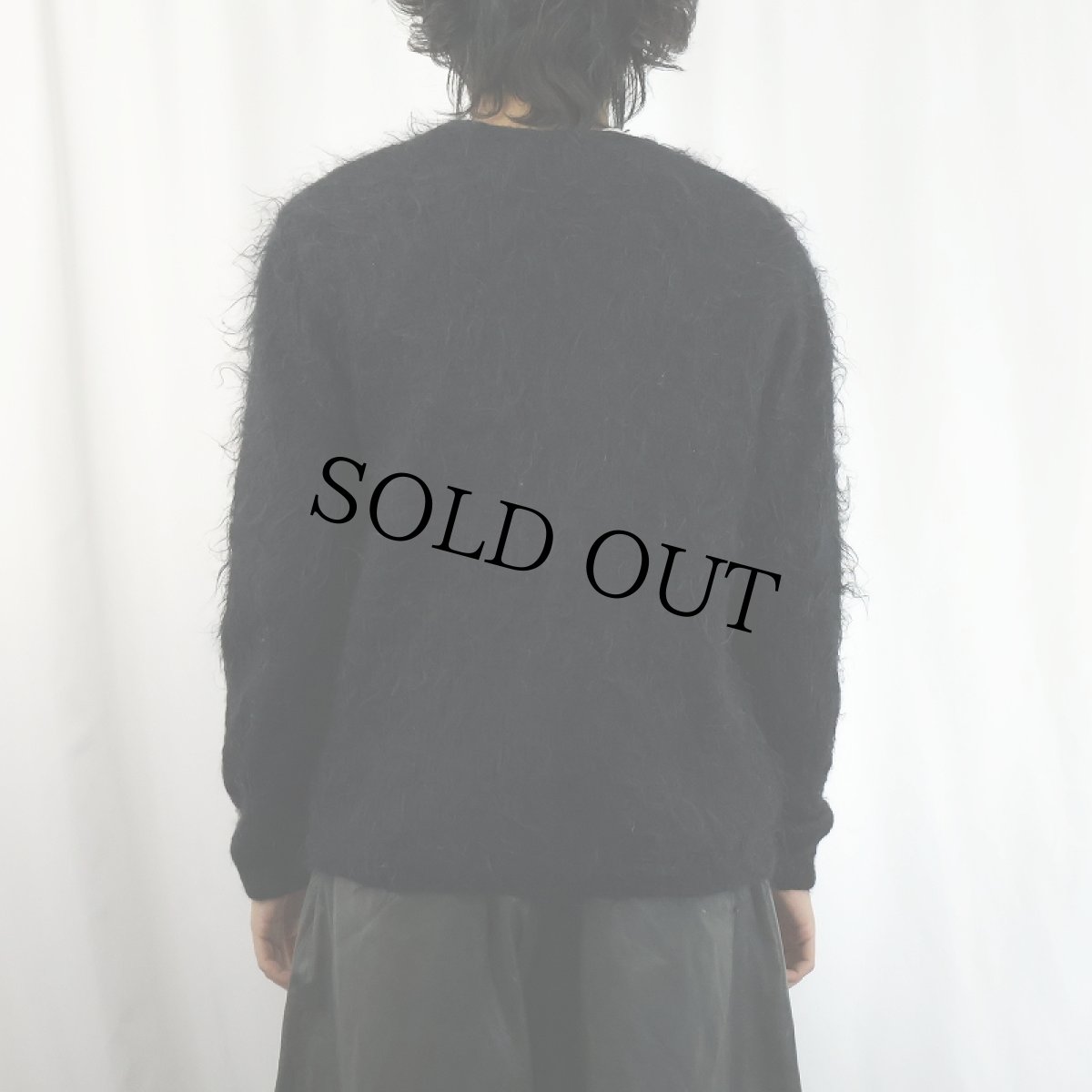 画像3: シャギーニットカーディガン BLACK (3)