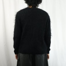 画像3: シャギーニットカーディガン BLACK (3)