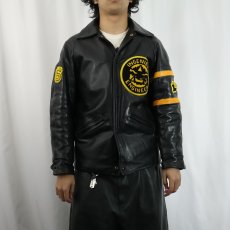 画像3: 70〜80's ROLLY SARAULT パッチ付き キルティングライナー レザースタジャン SIZE38 (3)