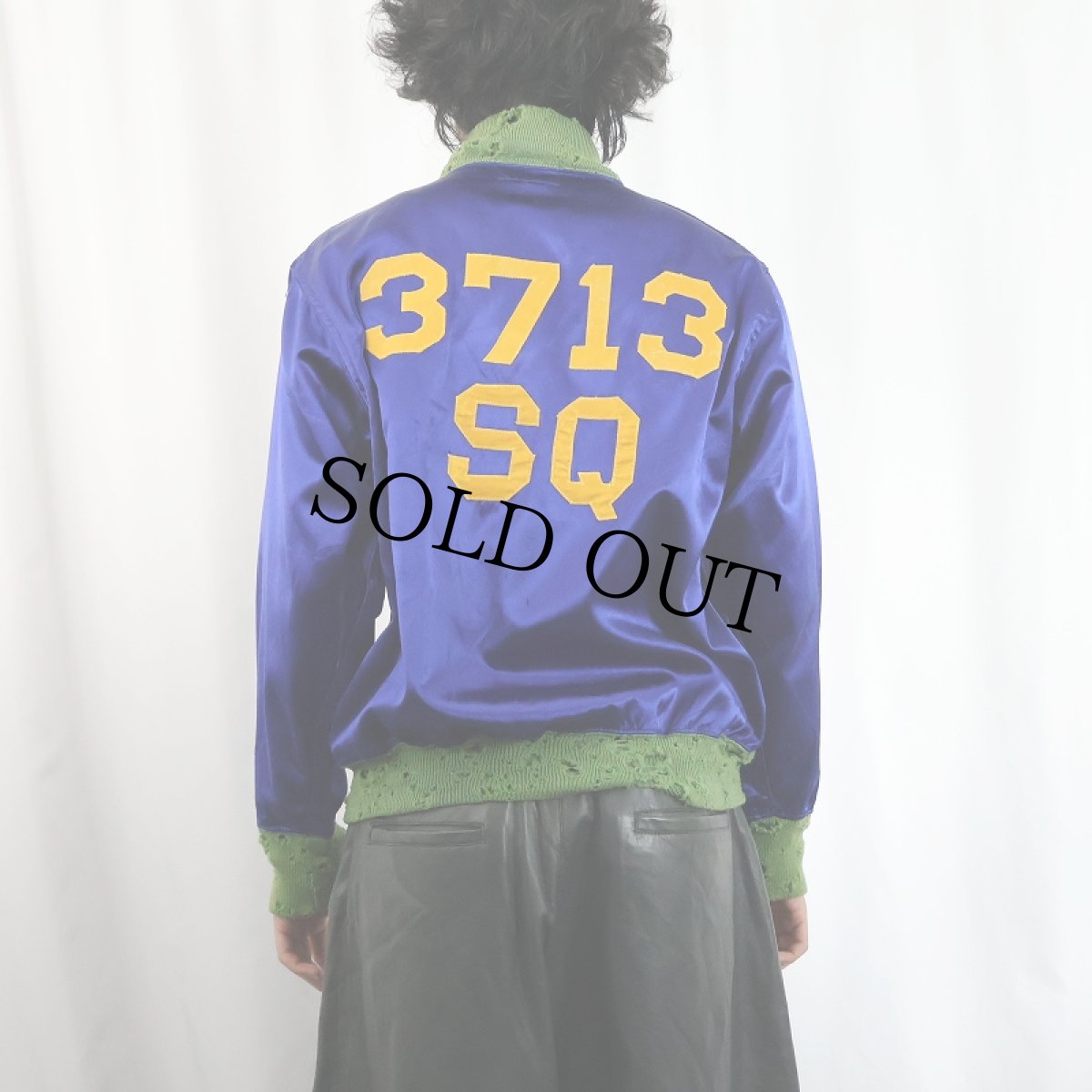 画像4: 50〜60's Southland "3717 SQ" レーヨンボタンスタジャン SIZE38 (4)