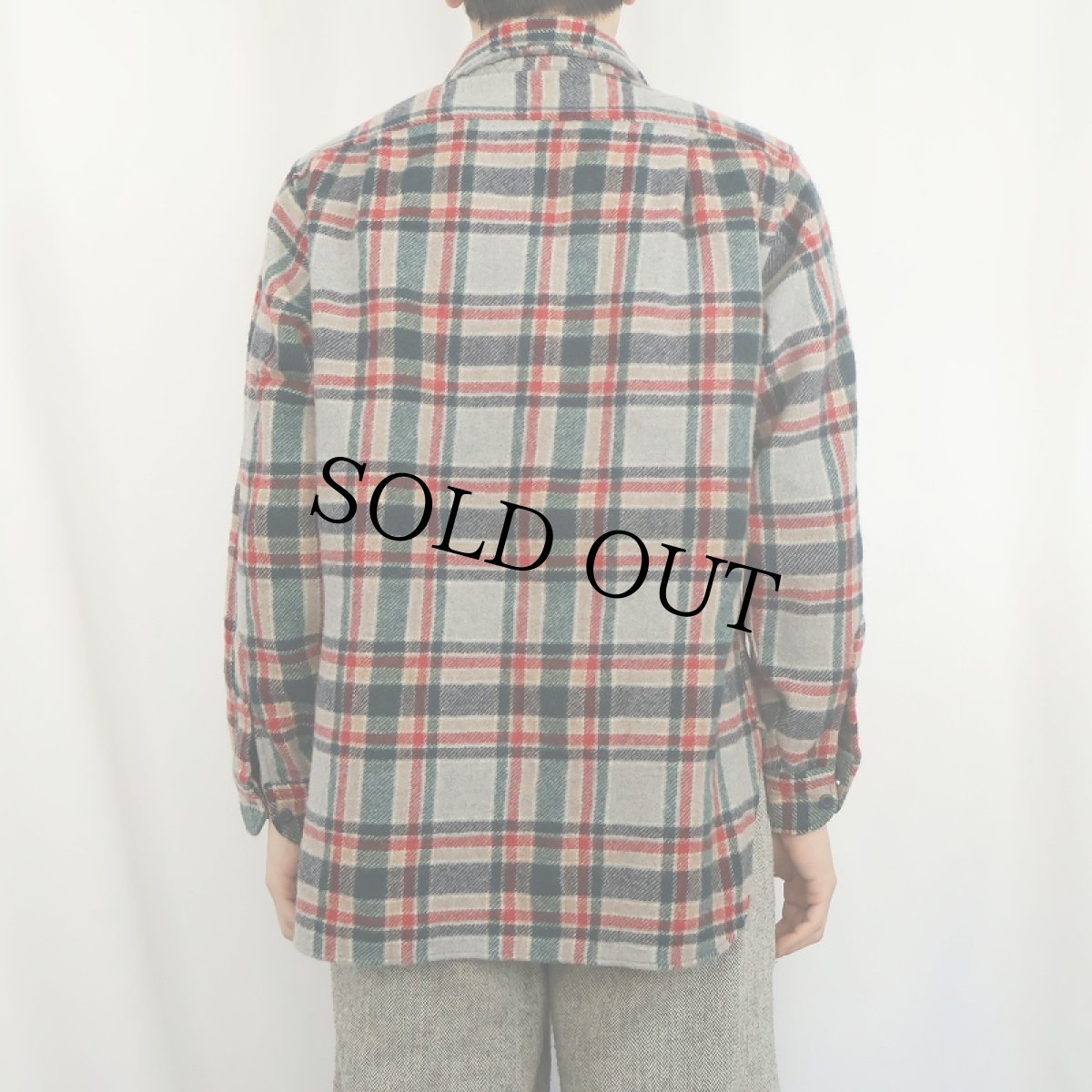 画像3: 70's PENDLETON×OUTDOORSMAN USA製 チェック柄 ウールシャツ L (3)