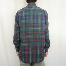 画像3: 80〜90's L.L.Bean USA製 チェック柄 ボタンダウンネルシャツ M (3)