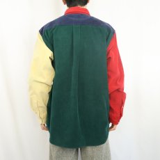 画像3: 90's J.CREW クレイジーパターン コーデュロイボタンダウンシャツ L (3)