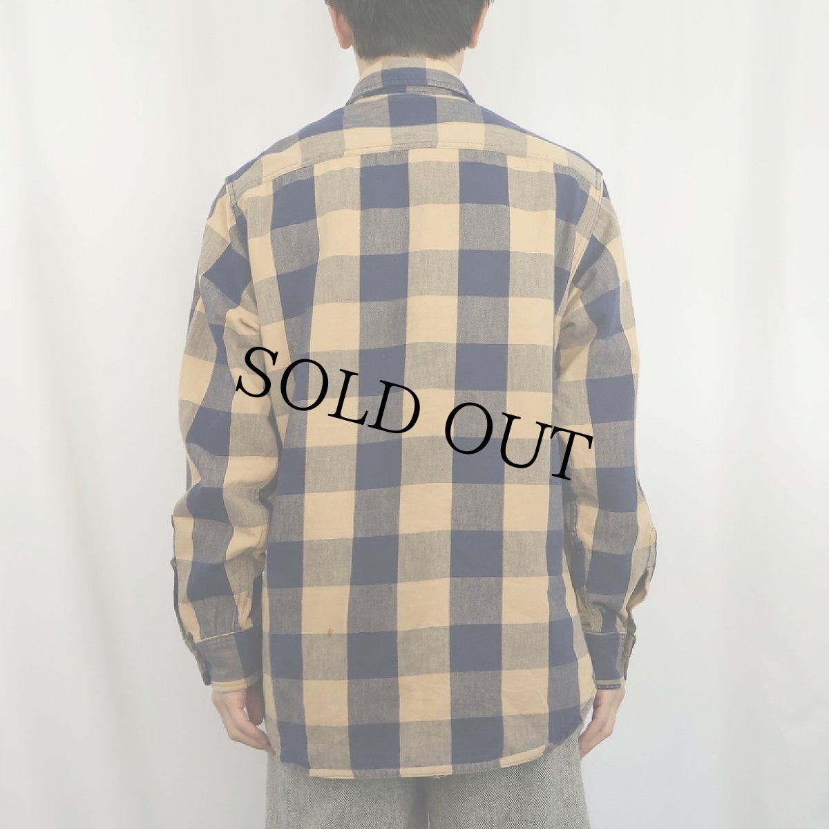 画像3: 70〜80's Eddie Bauer USA製 ブロックチェック柄 ヘビーネルシャツ L (3)
