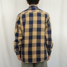 画像3: 70〜80's Eddie Bauer USA製 ブロックチェック柄 ヘビーネルシャツ L (3)