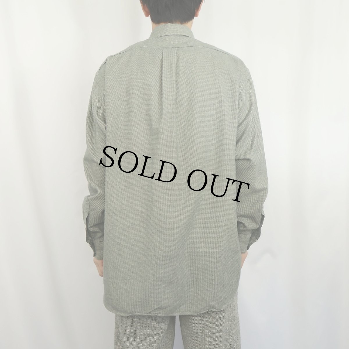 画像3: Ralph Lauren "BLAIRE" 千鳥格子柄 コットンボタンダウンシャツ M (3)