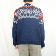 画像3: 80's〜 FJORD FASHION ノルディック柄 ウールニットカーディガン SIZE48 (3)
