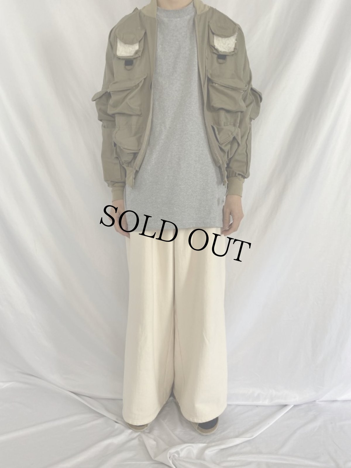 画像2: 80's〜 CANADA製 コットンポリ フィッシングジャケット M (2)