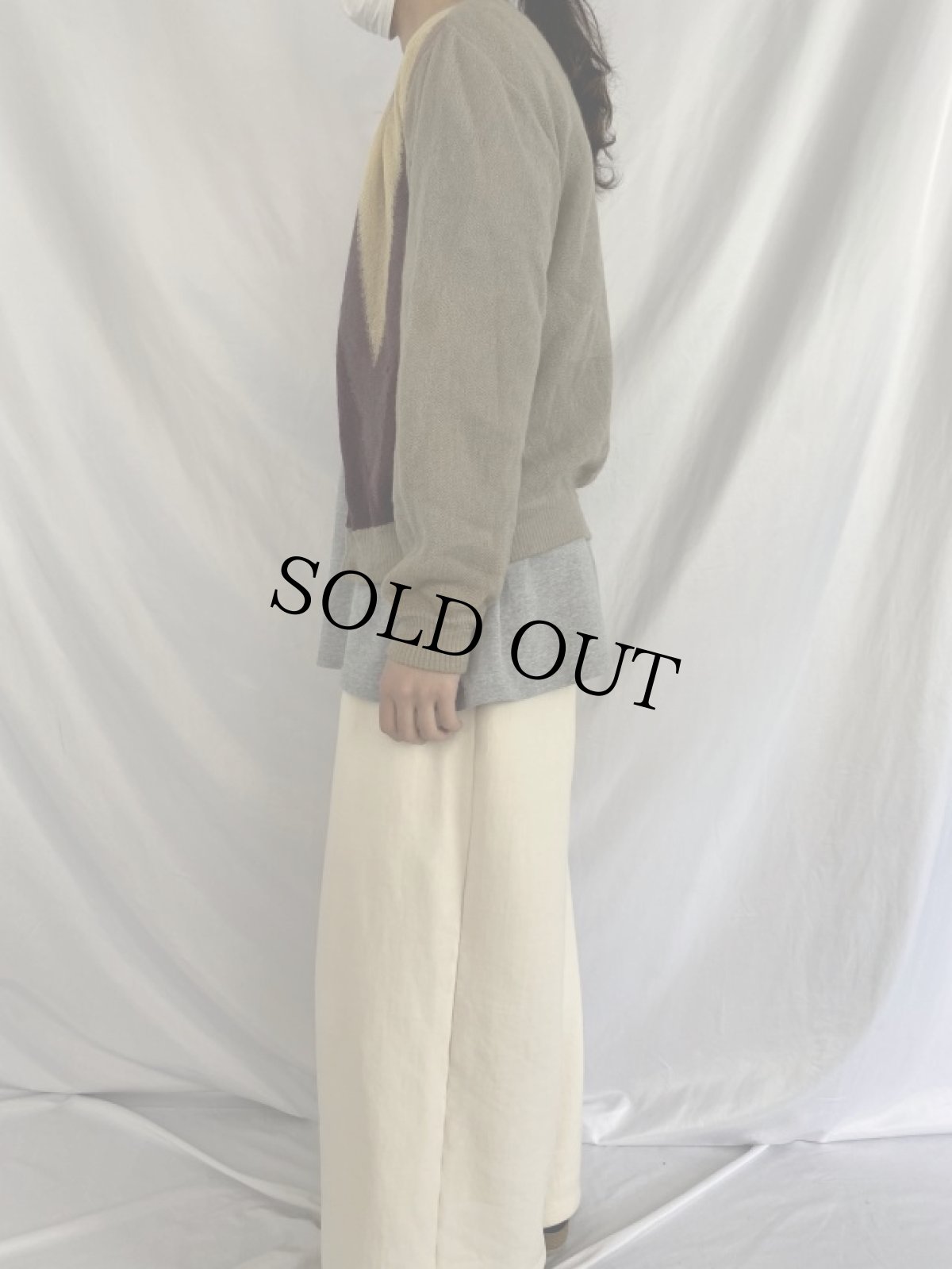 画像3: 60's アルパカウール ニットカーディガン (3)