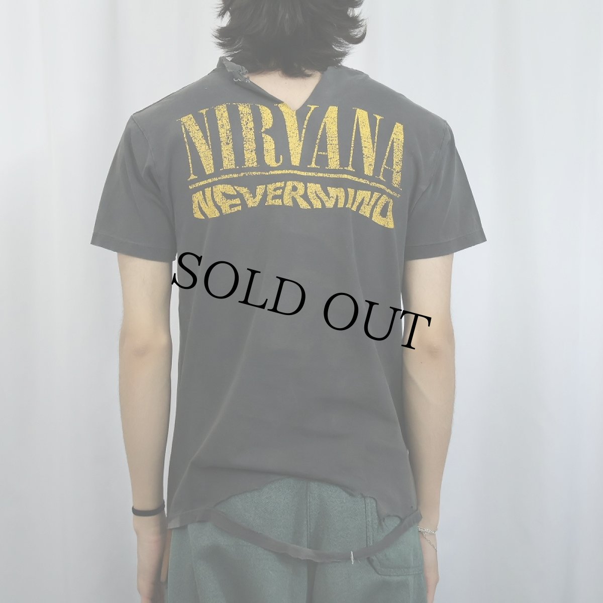 画像4: 90's NIRVANA "NEVERMIND" ロックバンドプリントTシャツ BLACK (4)
