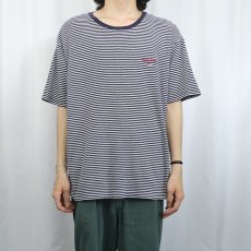 画像2: 90's POLO SPORT Ralph Lauren ロゴ刺繍 ボーダー柄 ワッフルTシャツ XL  (2)