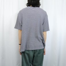 画像3: 90's POLO SPORT Ralph Lauren ロゴ刺繍 ボーダー柄 ワッフルTシャツ XL  (3)