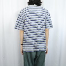 画像3: 90's COUNTY SEAT USA製 マルチボーダー柄 Tシャツ M (3)