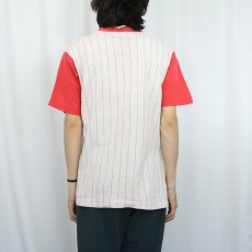 画像3: 90's USA製 ストライプ柄 ベースボールTシャツ M (3)