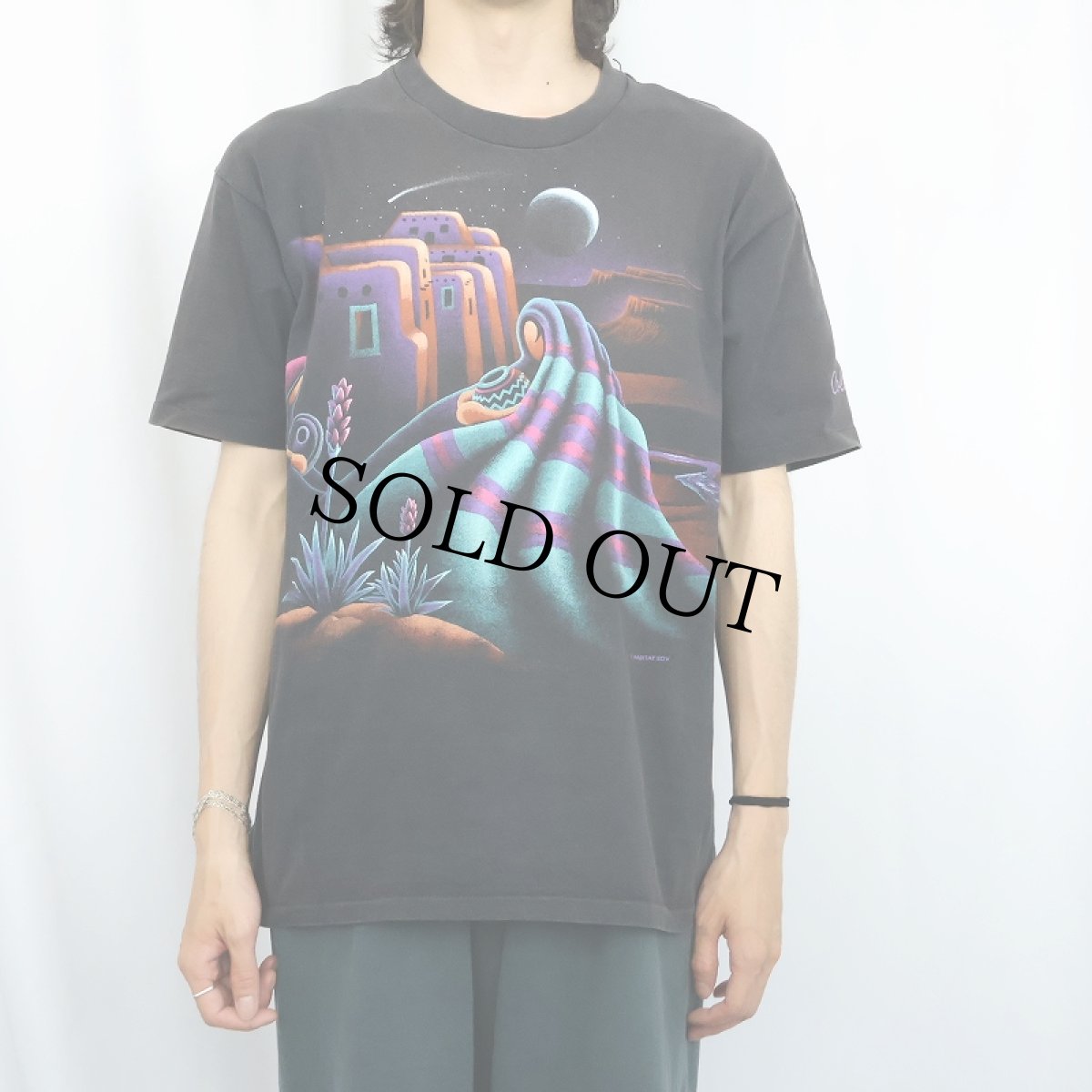 画像3: 90's HABITAT XCIV USA製 "Colorado" アートプリントTシャツ BLACK L (3)