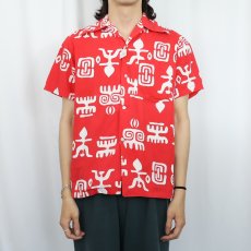 画像2: 70's HAWAII製 総柄 コットンハワイアンシャツ (2)