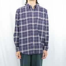 画像2: POLO Ralph Lauren チェック柄 コットンシャツ NAVY L (2)
