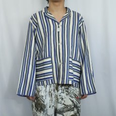 画像2: マルチストライプ柄 コットンパジャマシャツ SIZE50 (2)