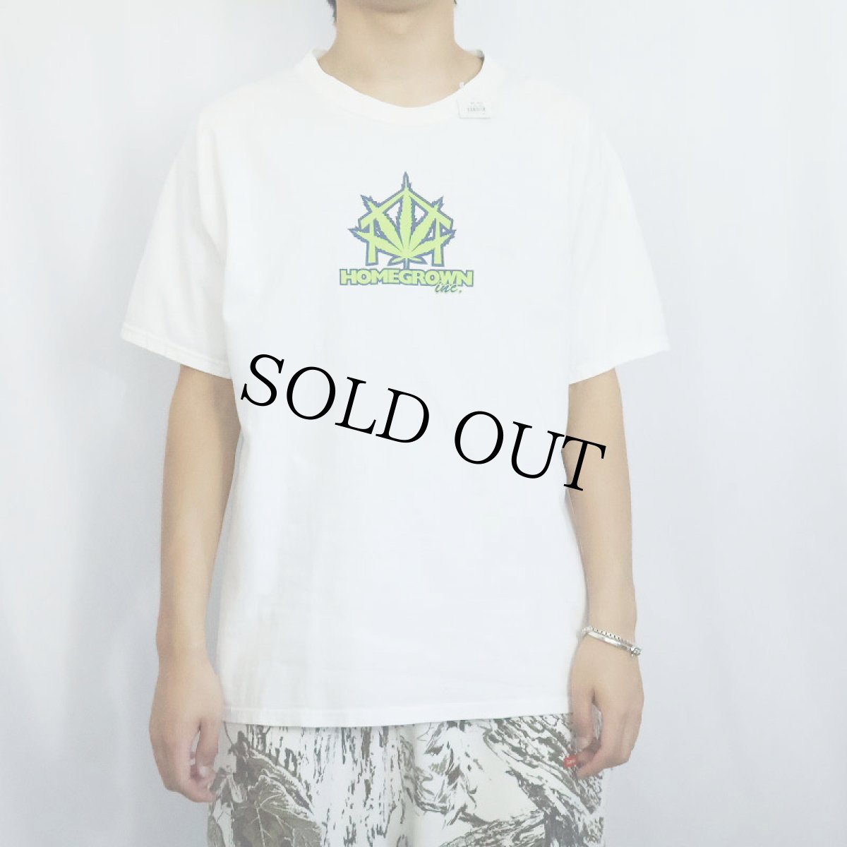 画像2: "HOMEGROWN inc." ガンジャプリントTシャツ L (2)