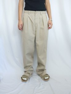 画像2: POLO Ralph Lauren "POLO CHINO" 2タック コットンチノトラウザーズ W33 (2)