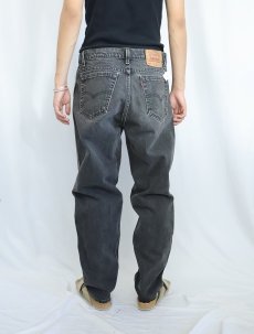 画像3: 90's Levi's 550 USA製 "サルファブラック" ブラックデニムパンツ W33 (3)