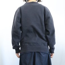 画像3: 80〜90's Champion 青刺繍タグ 中期 USA製 前V ロゴ刺繍 スウェット BLACK M (3)
