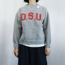 画像2: 70's RUSSELL ATHLETIC 金タグ初期 USA製 "O.S.U." 前V ラバープリントスウェット L (2)