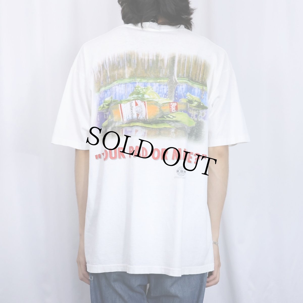 画像4: 90's Budweiser USA製 "YOUR PAD OR MINE?" ビールメーカープリントTシャツ XL (4)