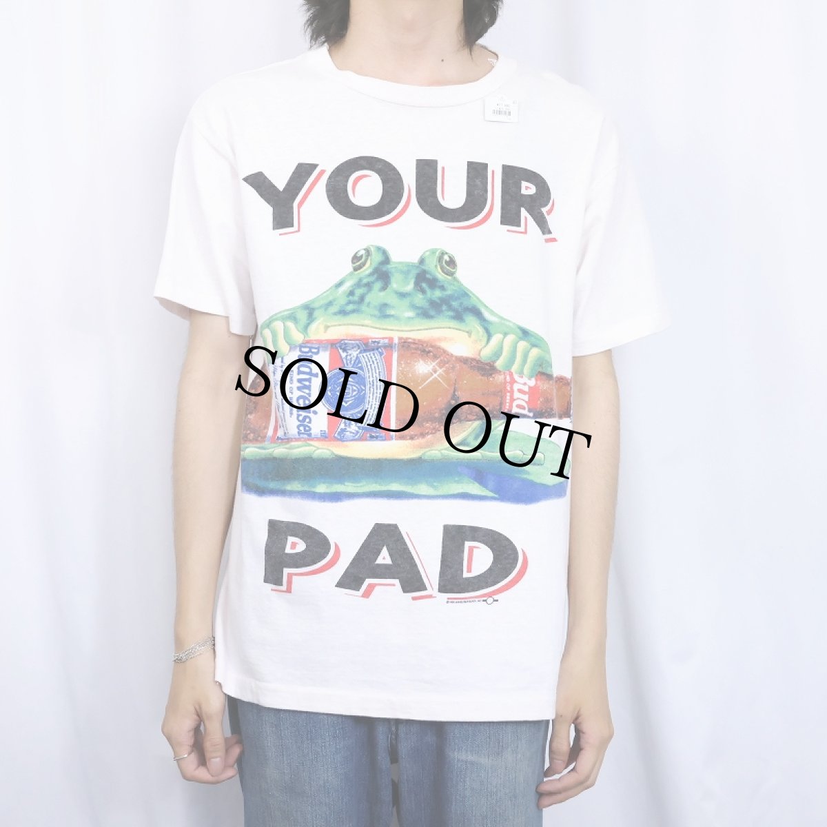 画像3: 90's Budweiser "YOUR PAD OR MINE?" ビールメーカープリントTシャツ XL (3)