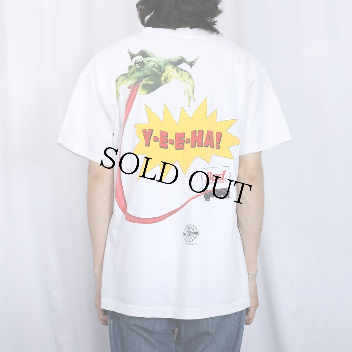 画像4: 90's Budweiser USA製 "Y-E-E-HA!" ビールメーカープリントTシャツ L (4)