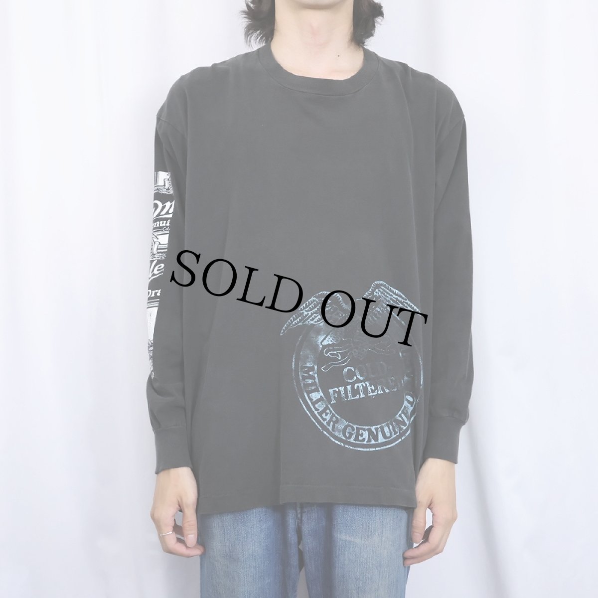 画像2: 90's Miller Genuine Draft USA製 ビールブランド プリントロンT BLACK XL (2)