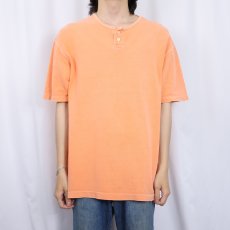 画像2: 90's GAP オーバーダイ ヘンリーネックTシャツ L (2)