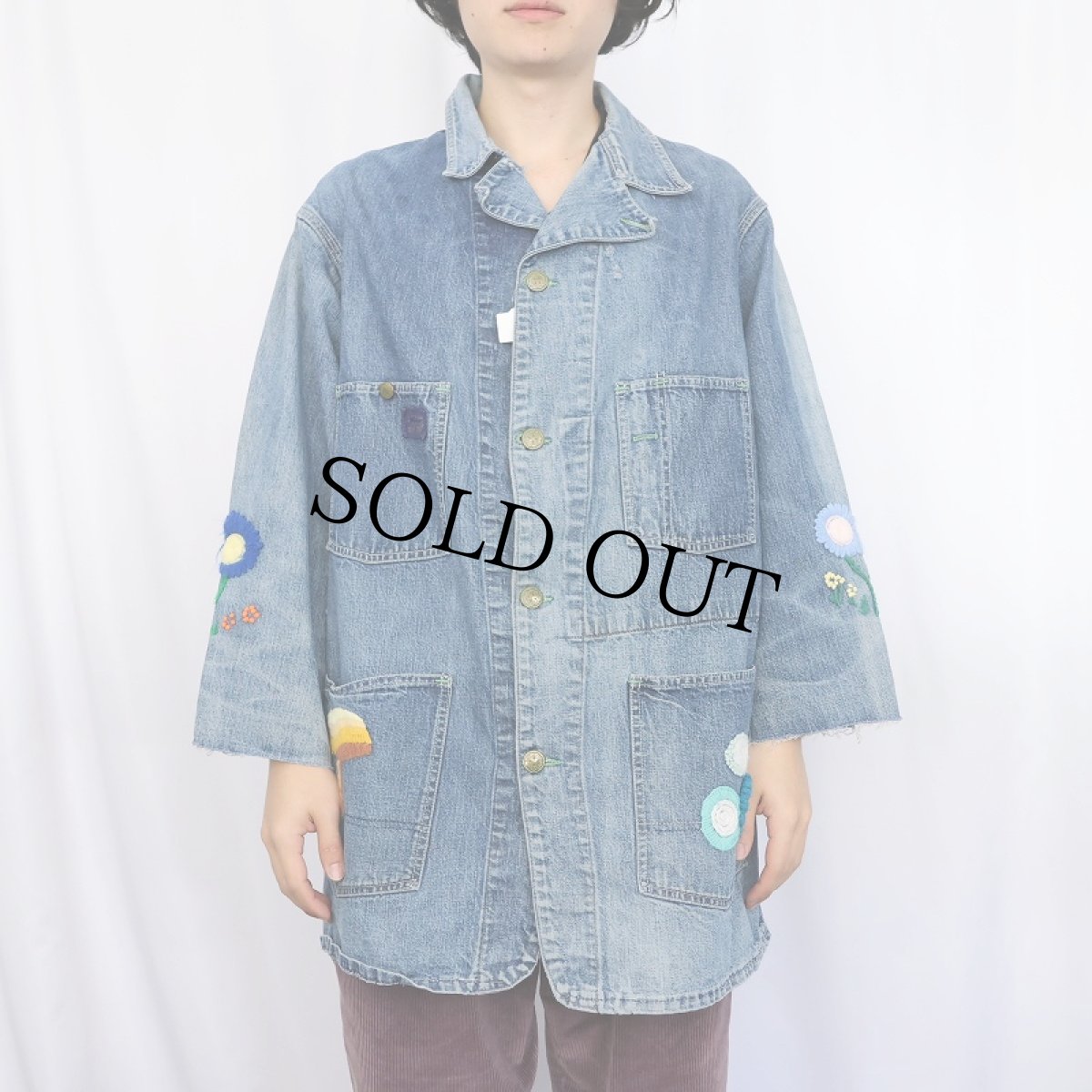 画像2: 60's OSHKOSH ハンド刺繍入り デニムカバーオール (2)