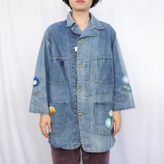 画像2: 60's OSHKOSH ハンド刺繍入り デニムカバーオール (2)