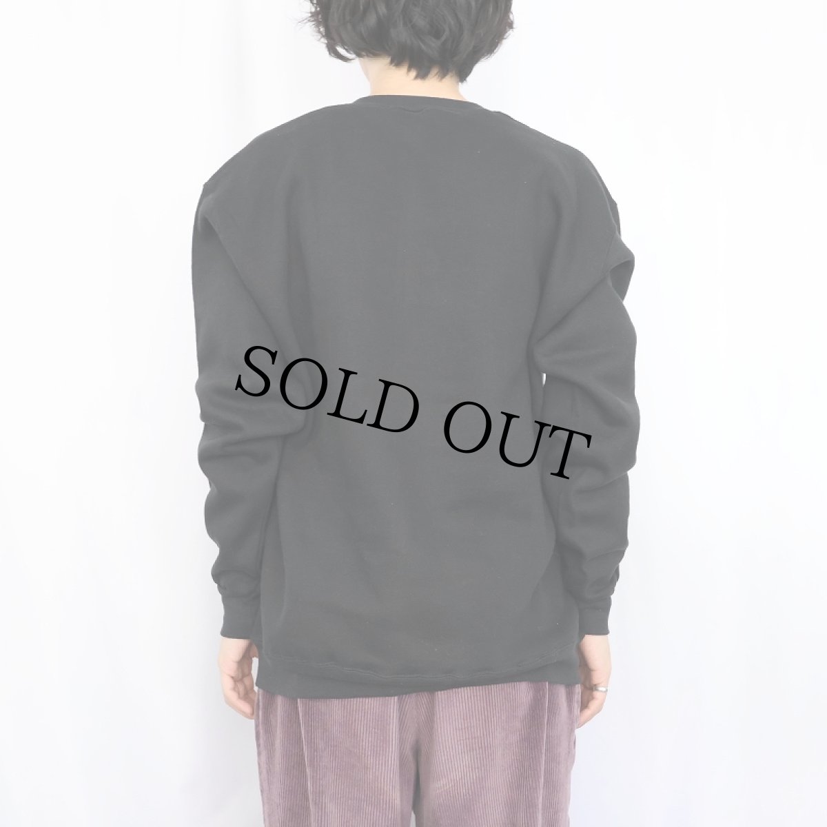 画像3: 80's RUSSELL ATHLETIC USA製 前V "IOWA HAWKEYES" フロッキープリントスウェット BLACK XL (3)