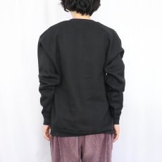 画像3: 80's RUSSELL ATHLETIC USA製 前V "IOWA HAWKEYES" フロッキープリントスウェット BLACK XL (3)
