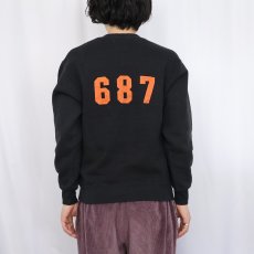 画像3: 90's RUSSELL ATHLETIC USA製 前V "CAMP VIRGINIA" プリントスウェット BLACK M (3)