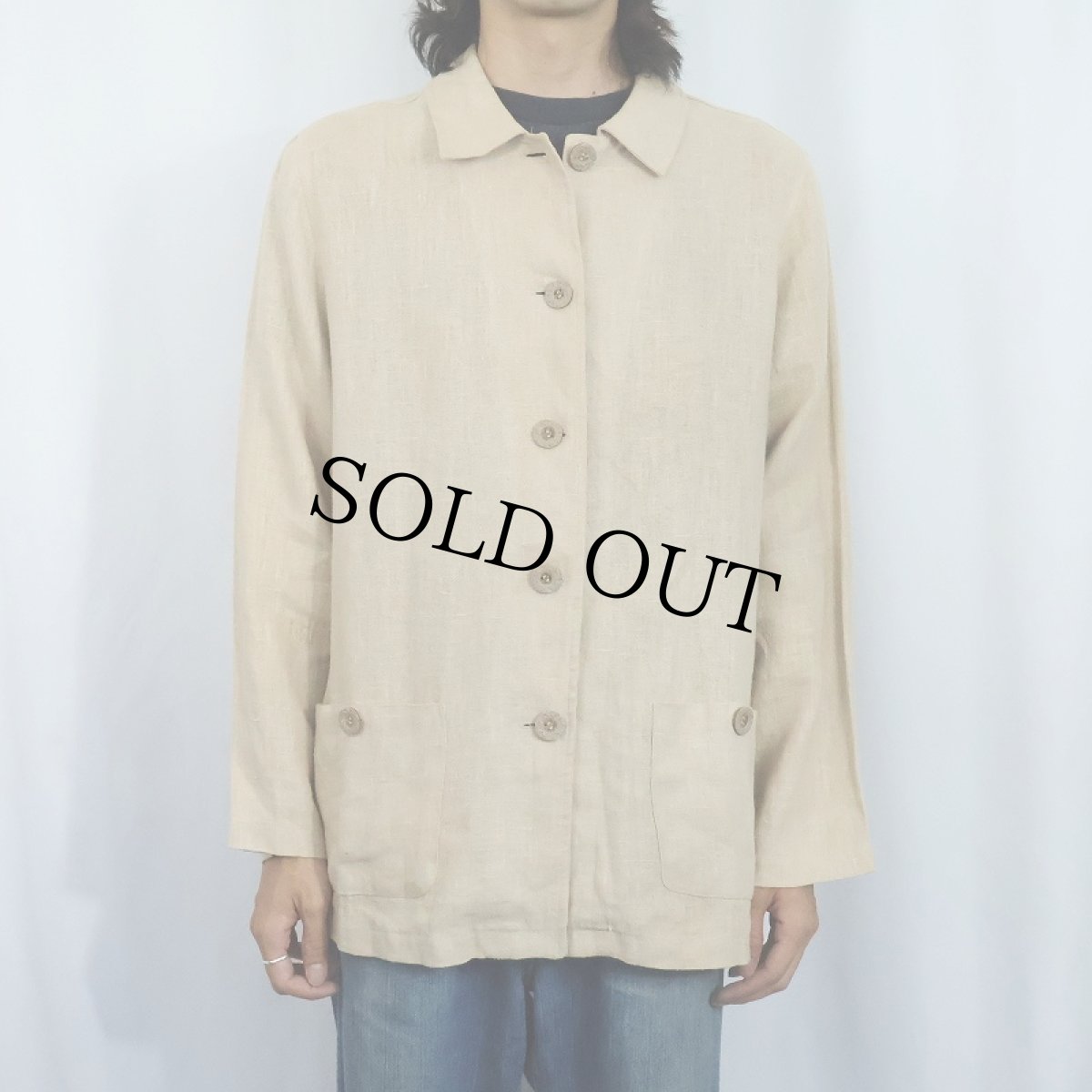 画像2: REAL CLOTHES by Saks Fifth Avenue リネンシャツジャケット (2)