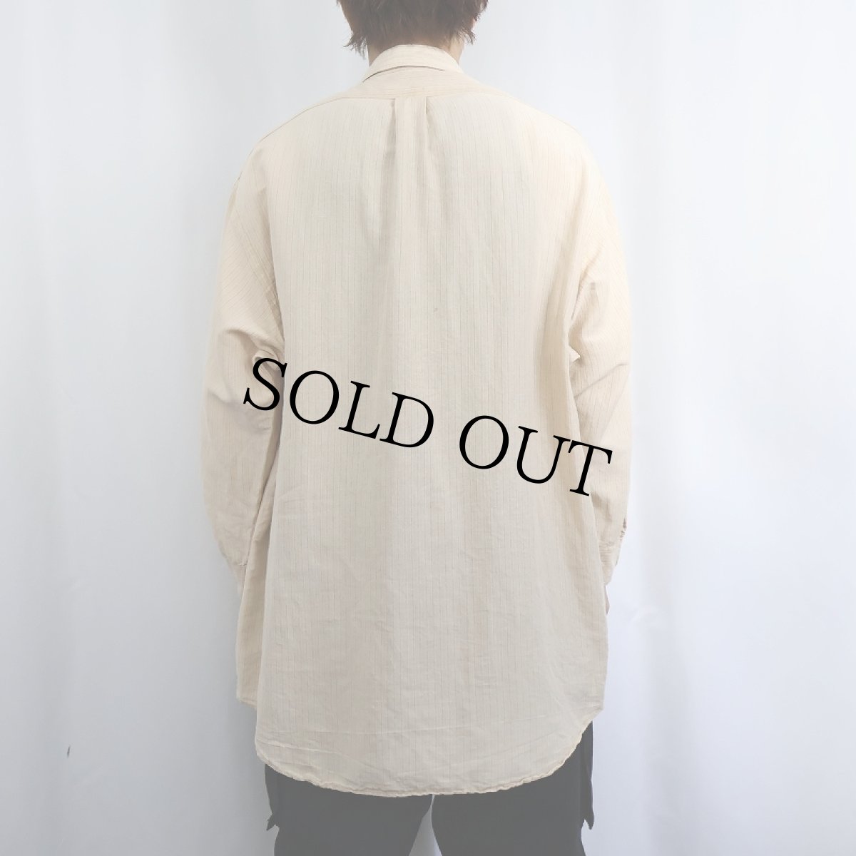 画像3: 90's POLO Ralph Lauren ストライプ柄 コットン×リネン サファリシャツ XL (3)