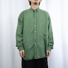 画像2: Ralph Lauren "BLAKE" シルク×リネンボタンダウンシャツ L (2)