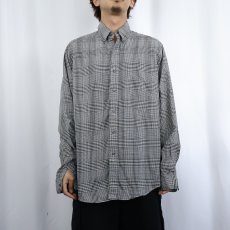 画像2: Ralph Lauren "CLASSIC FIT Fine Two-Ply 100's" グレンチェック柄 コットンボタンダウンシャツ L (2)