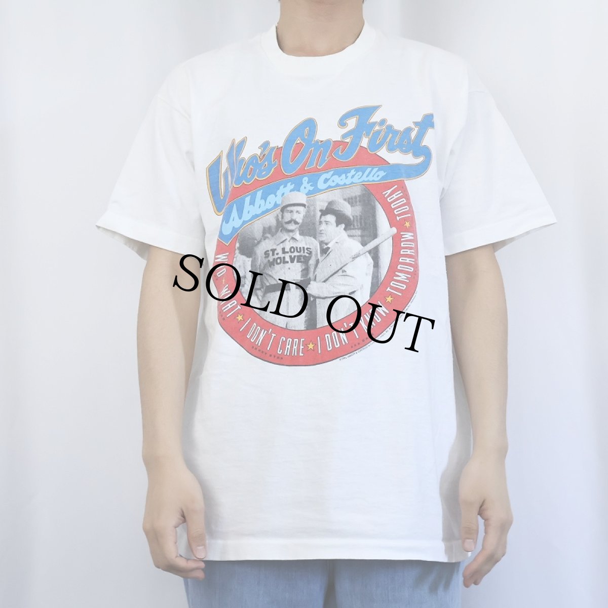 画像2: 90's Abbott And Costello "Who’s On First" コメディアンプリントTシャツ L (2)