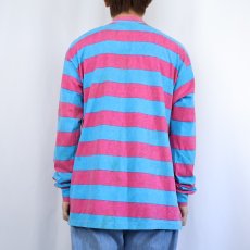 画像3: 90's "RUSH" USA製 ボーダー柄ロンT L (3)