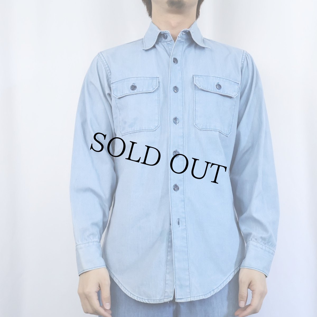 画像2: 70's Patagonia デカタグ コットンワークシャツ XL (2)