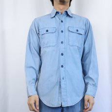 画像2: 70's Patagonia デカタグ コットンワークシャツ XL (2)