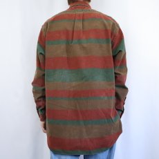 画像3: 90's POLO Ralph Lauren ボーダー柄 シャモアクロスシャツ M (3)