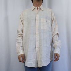 画像2: POLO Ralph Lauren "LOWELL SPORT" チェック柄 コットン×リネンシャツ L (2)