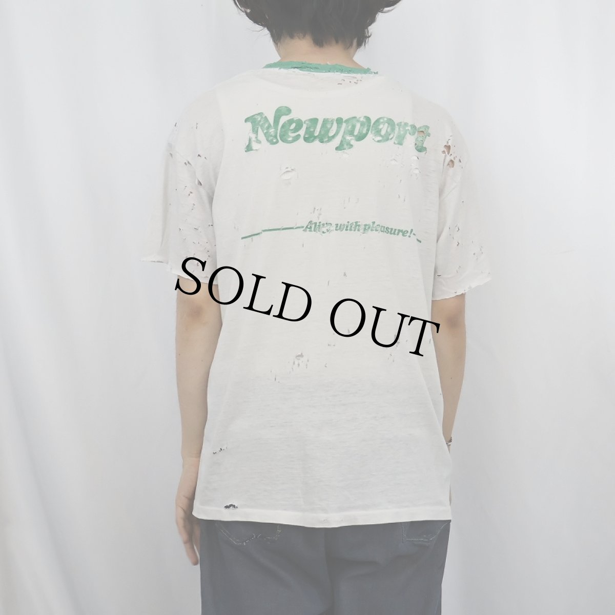 画像3: Newport  タバコ企業 プリントリンガーTシャツ (3)