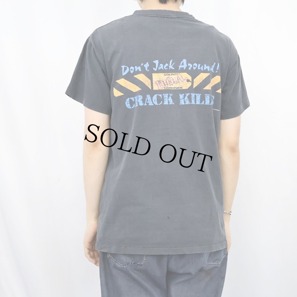 画像3: Jack Horner ”CRACL KILLS" ジョークプリントTシャツ BLACK (3)