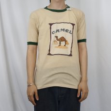画像2: 80's CAMEL USA製 タバコ企業 プリントリンガーTシャツ L (2)